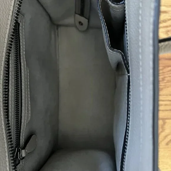 CELINE Gray Leather Drummed Grained Mini Luggage Tote Bag - Picture 11 of 11